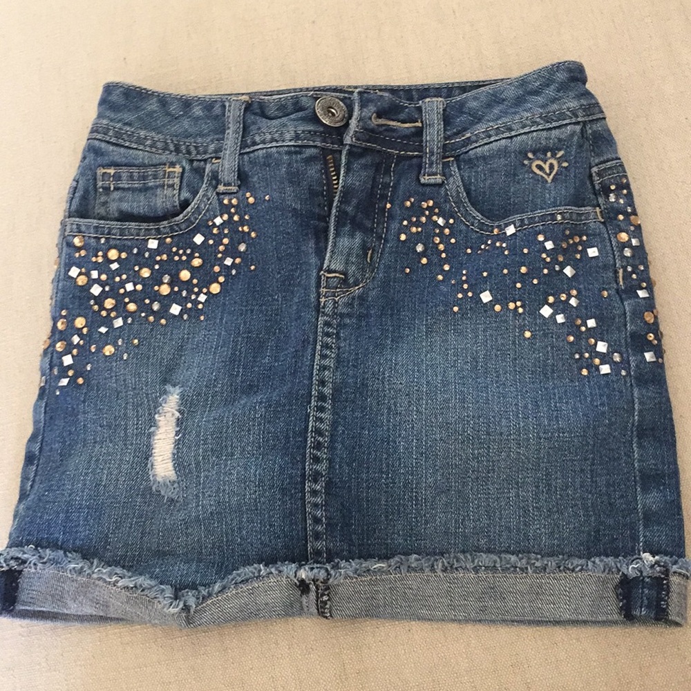 Girls Justice Denim Skort with bling